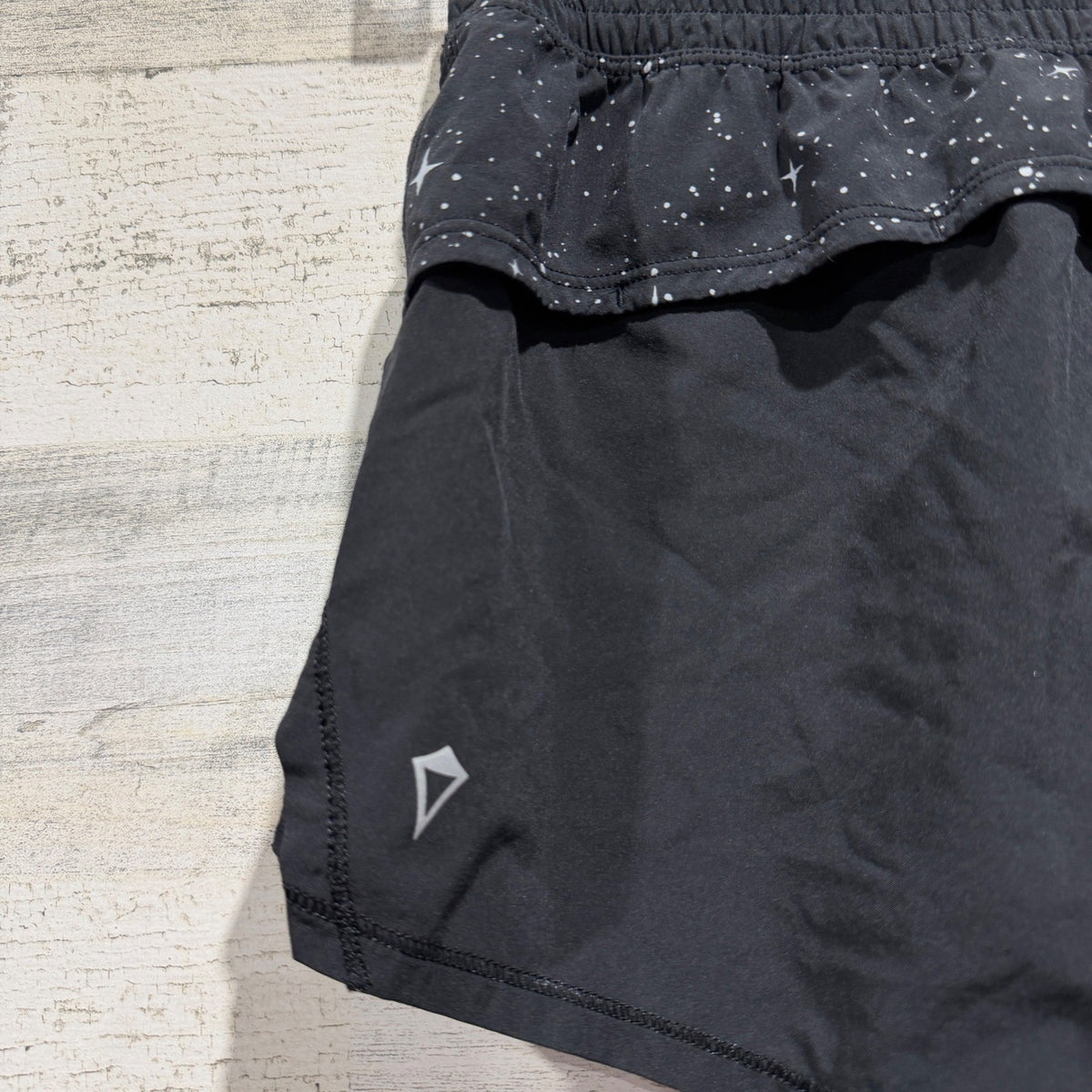 Ivivva Rhythmic Short Running Shorts Girls 14 Black Star Galaxy Print Athletic2