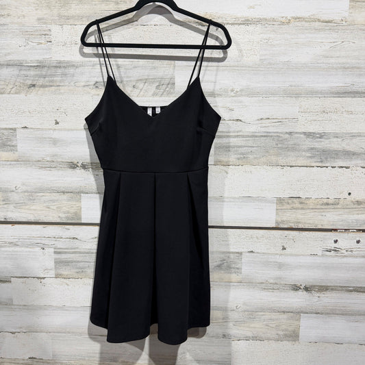 Haute Fox Double Strap Mini Dress Womens 1X Black Polyester Contemporary EUC0
