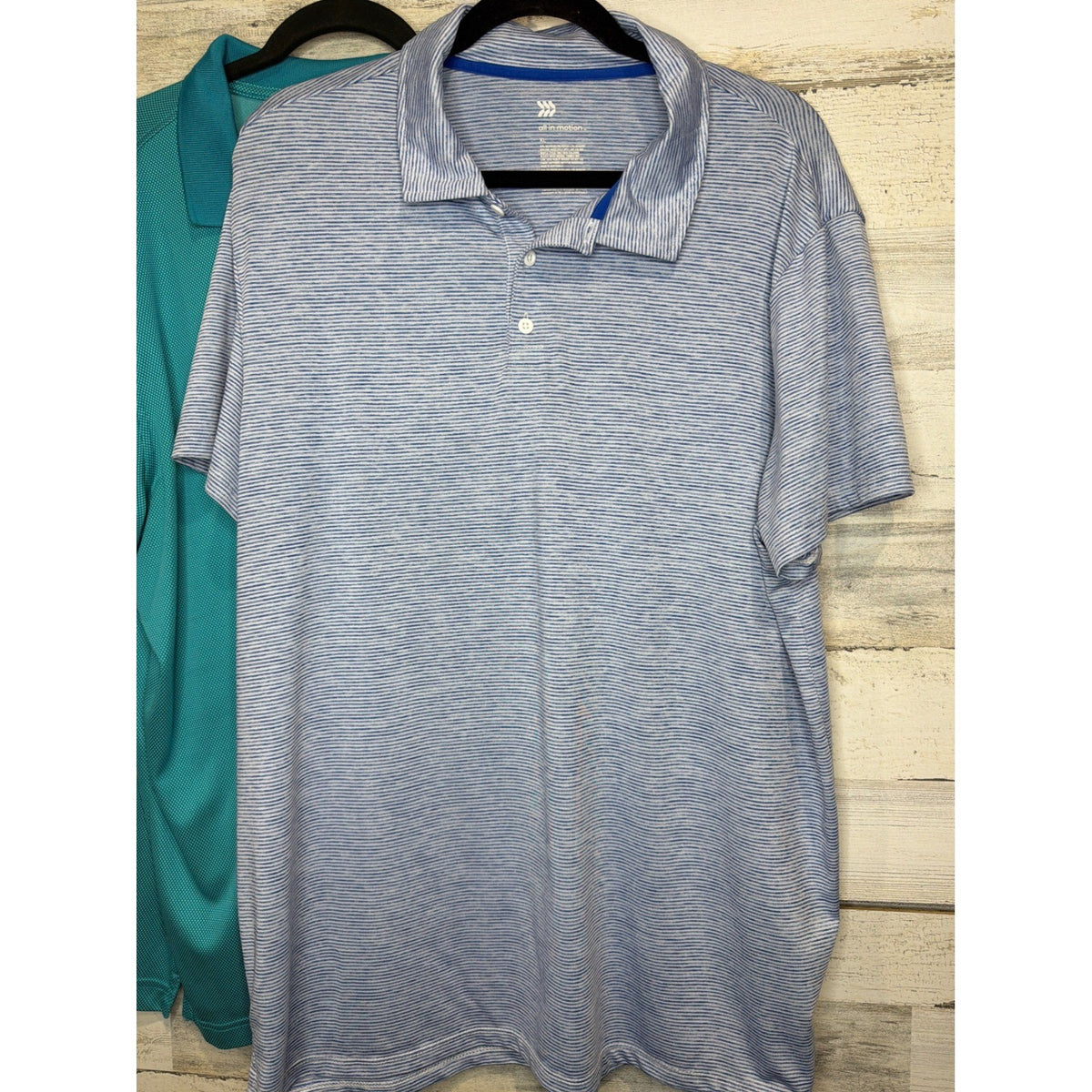 Members Mark Walter Hagen All In Motion Polo Bundle Mens XL Blue Green Golf EUC2