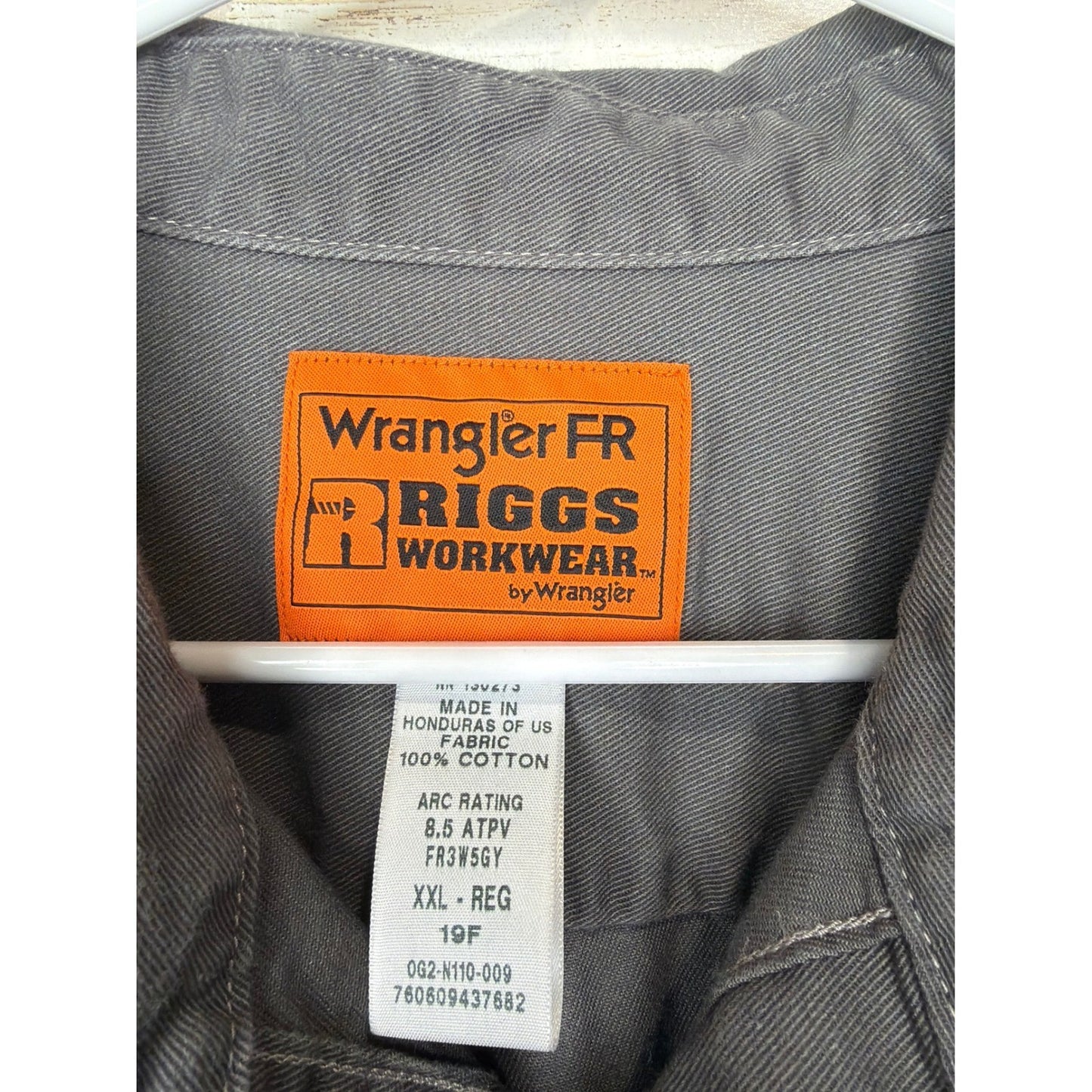 Wrangler Riggs Workwear FR Shirt Men XXL Gray Flame Resistant Utility EUC1