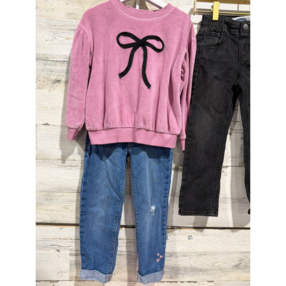 Cat & Jack Rachel Zoe Old Navy Girls 4T Multicolor Sweatshirt Jean Bundle GUC4
