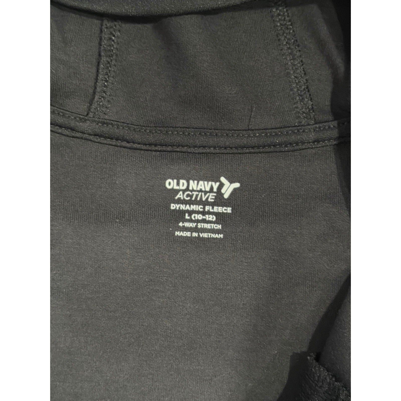 Old Navy Active Full Zip Hoodie Boys 10/12 Black Tech Fleece Sportswear EUC1