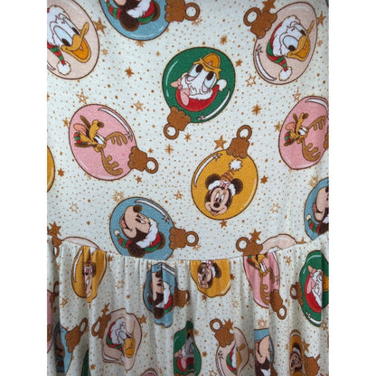 Millie + Roo Dress Girls 3/4 Cream Disney Christmas Bamboo Disneycore EUC3