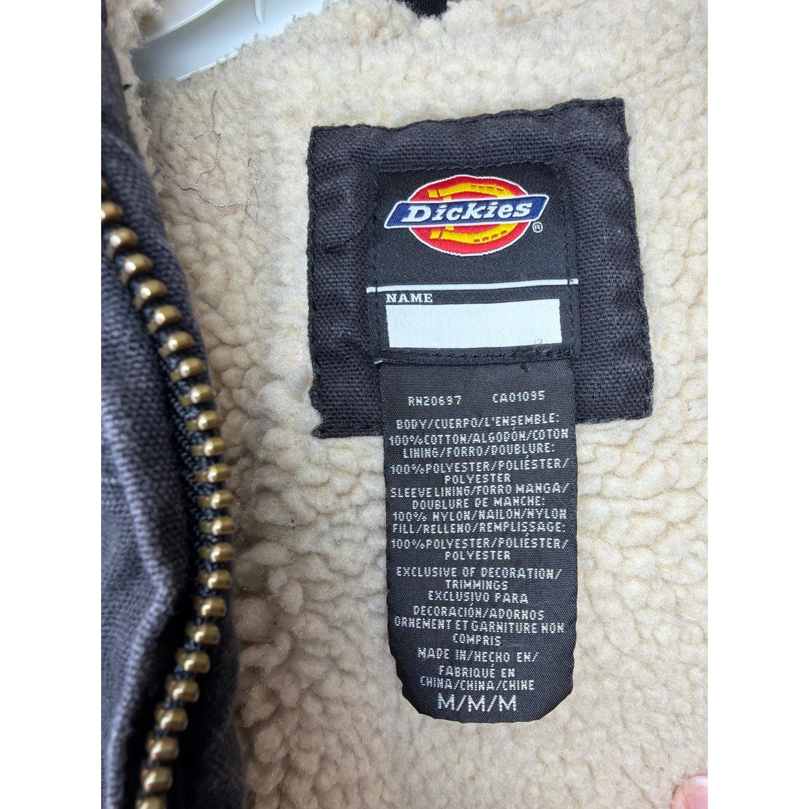 Dickies Chore Jacket Kids Fits Like 4t Black Sherpa Lined Hooded Canvas Workwear2