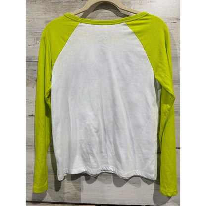 The Grinch Raglan Shirt Girls Large 10/12 Green Christmas Holiday Graphic EUC3