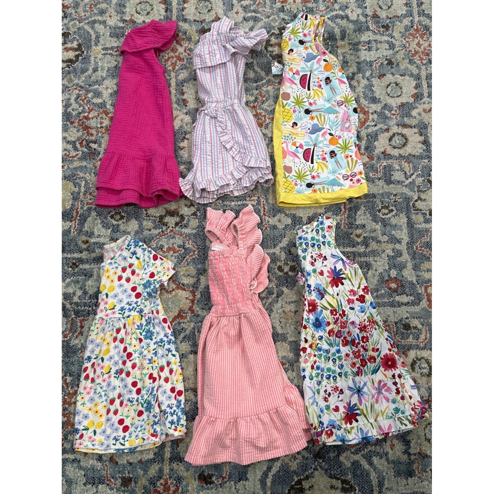 Bonnie Jean Old Navy Girls 2T Multi Color Dress Romper Bundle 6pc GUC2
