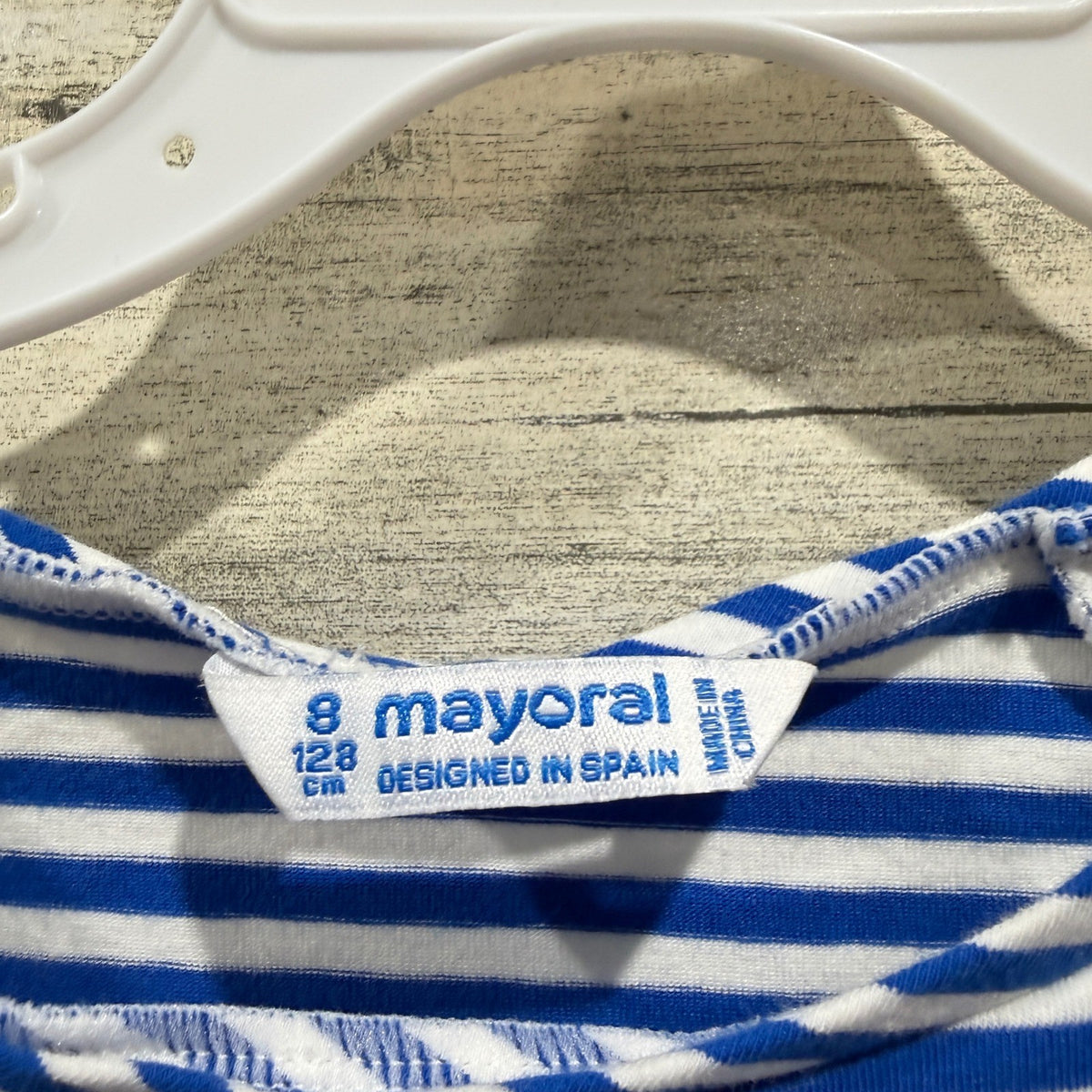 Mayoral Skirt Set Girls Size 8 Blue White Striped Floral Tulle Balletcore EUC2