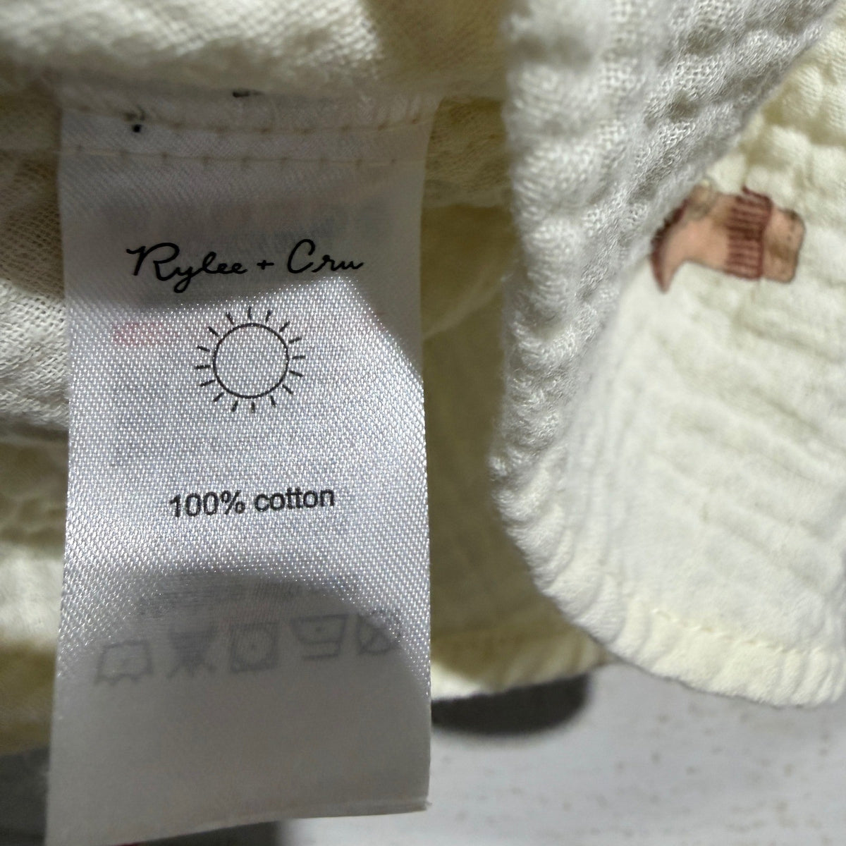Rylee + Cru Cowboy Boot Dress Girls 2-3Y Cream Cotton Gauze Western Boho EUC3