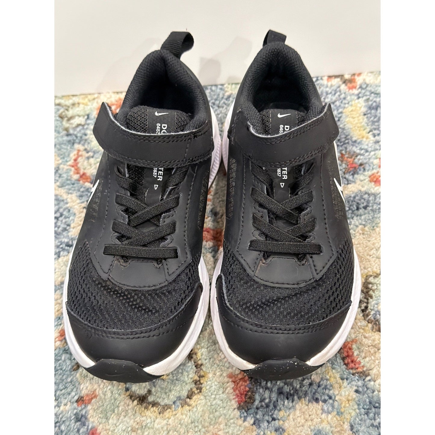 Nike Star Runner Shoes Boys 12C Black White Athletic EUC1