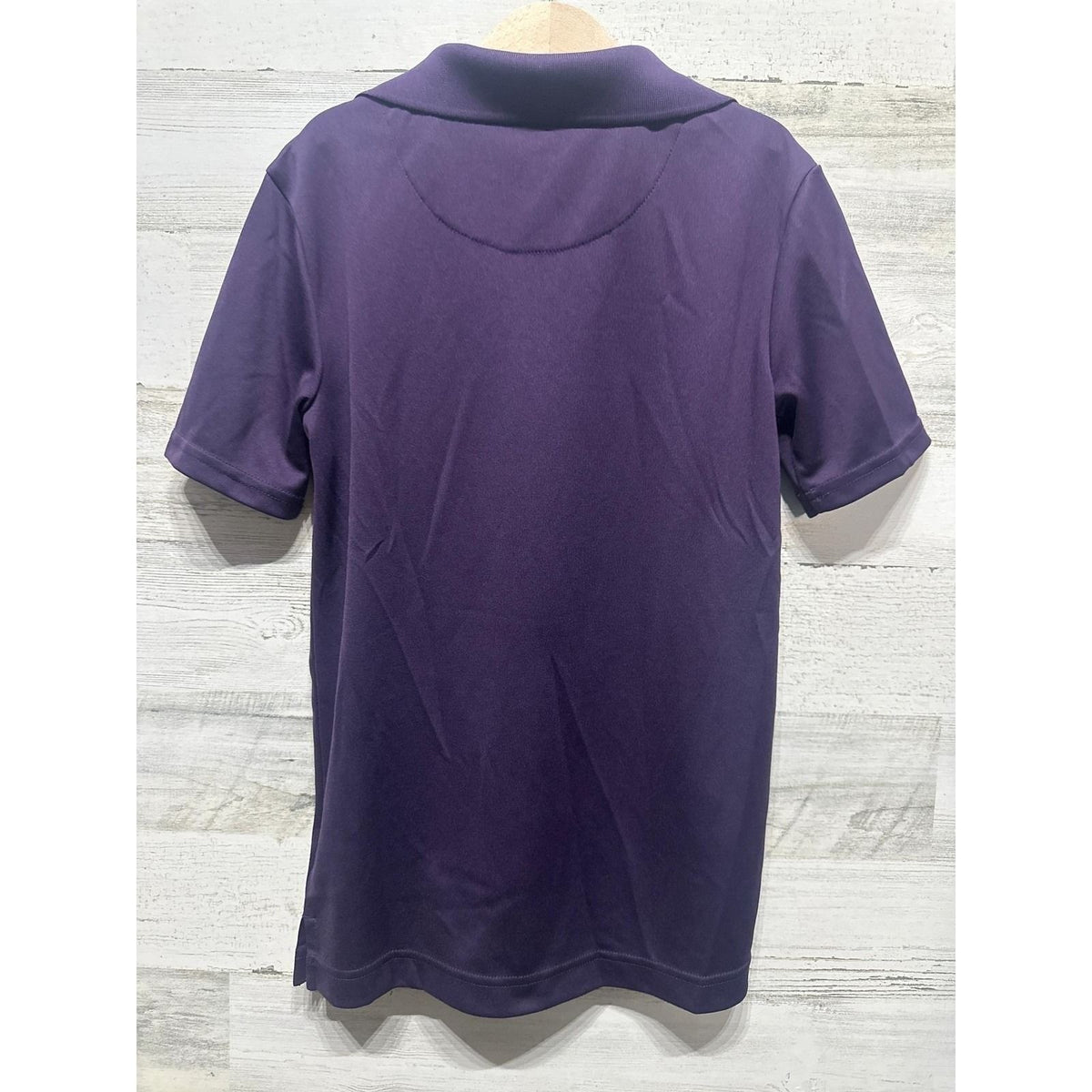 Class Club Performance Polo Kids Size 10/12 Purple Modern Fit Short Sleeve EUC2