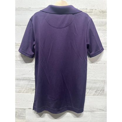 Class Club Performance Polo Kids Size 10/12 Purple Modern Fit Short Sleeve EUC2