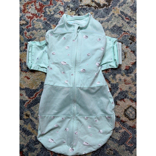 Happiest Baby SNOO Sleep Sack Small 5-12 lbs Teal Planet Organic Cotton EUC0