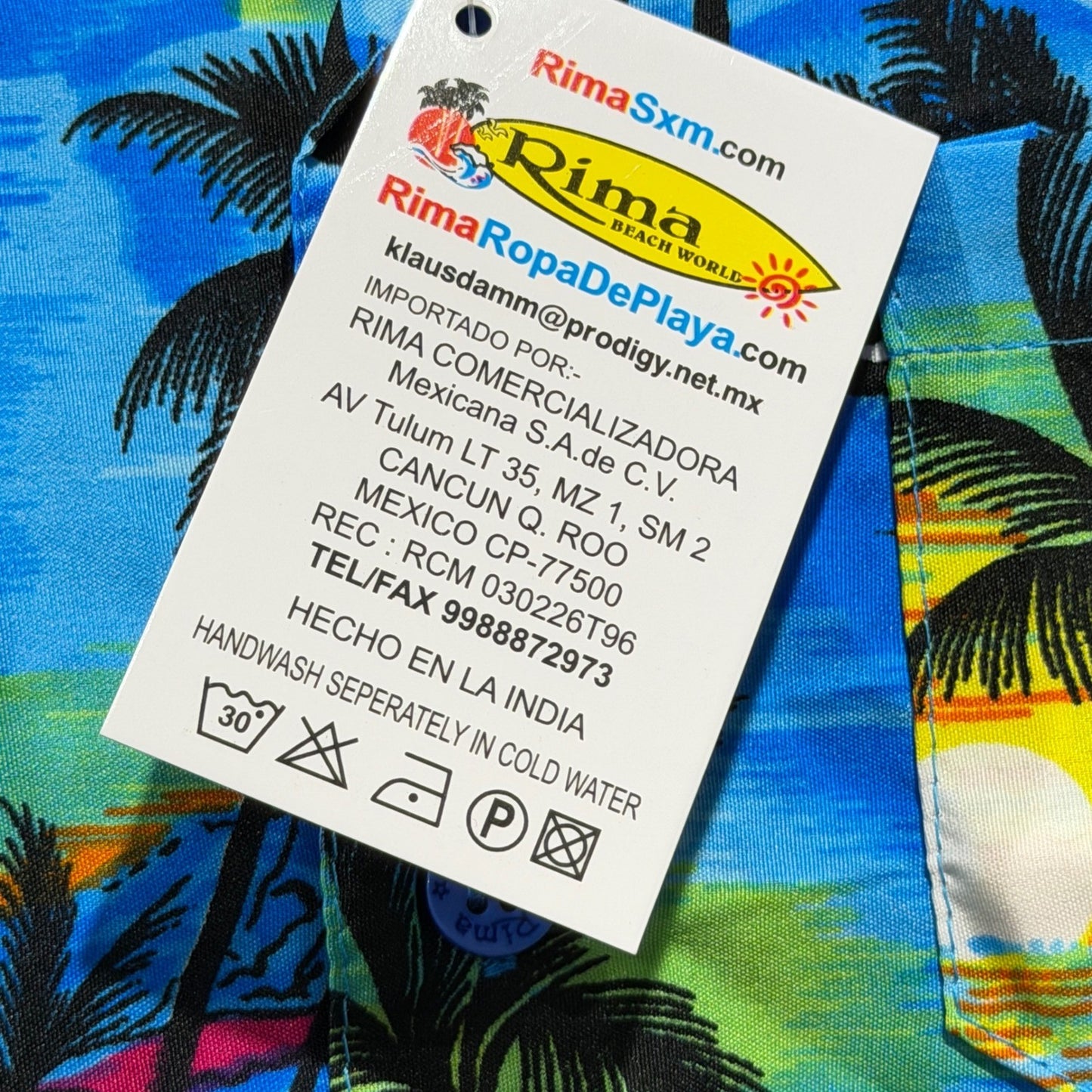 Rima Shirt Shorts Set Boys Small Blue Tropical Caribbean Beach Vacation NWT2