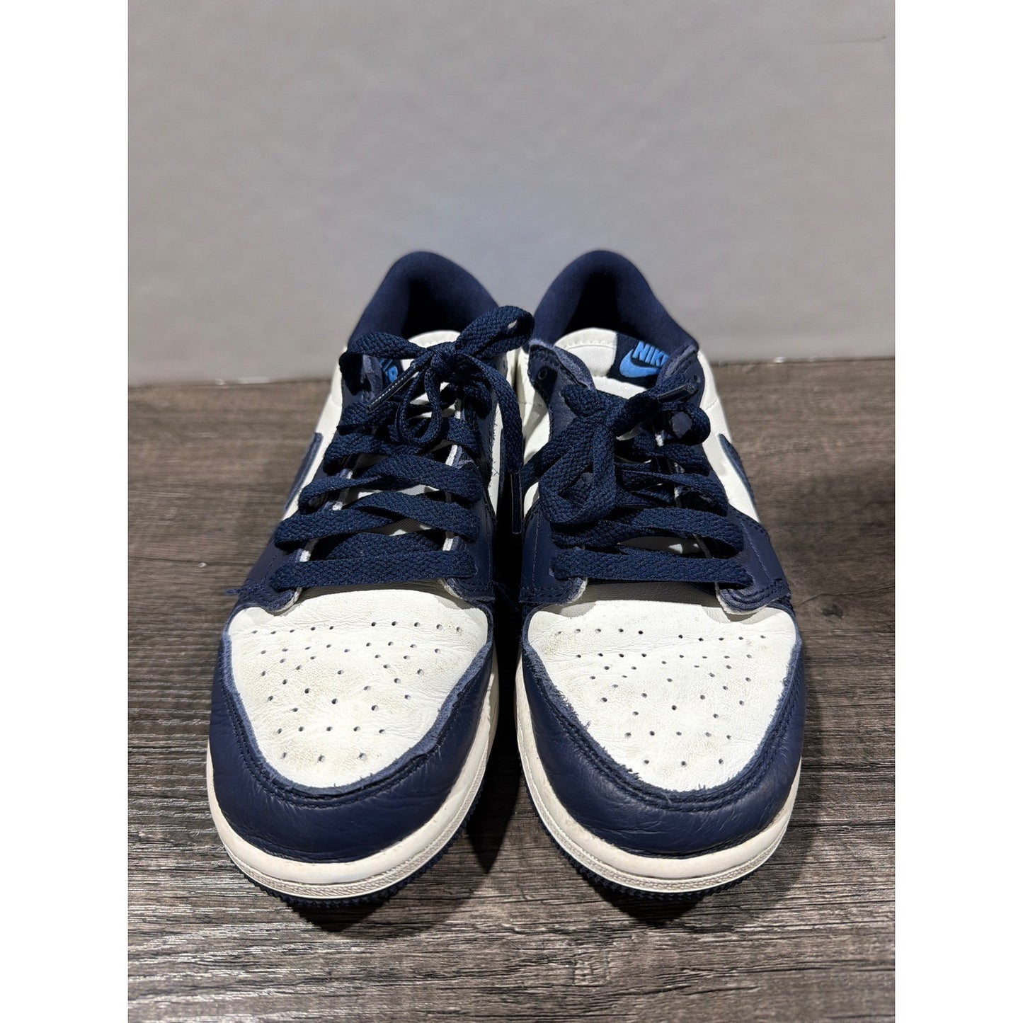 Nike Air Jordan Low Kids 4.5Y Blue White Dark Marina Blue Retro GUC1