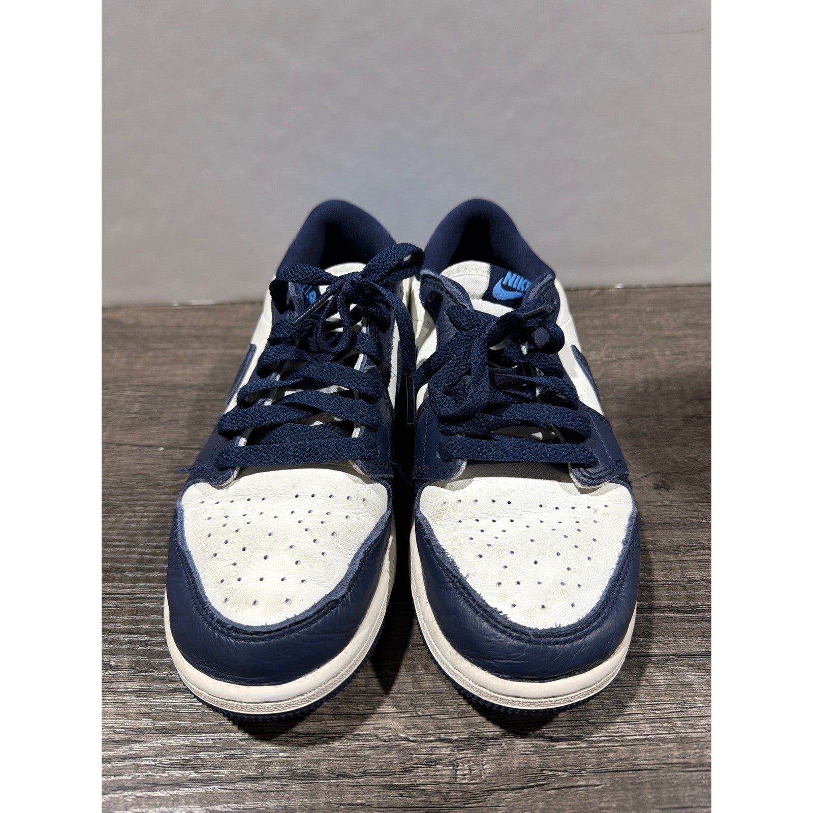 Nike Air Jordan Low Kids 4.5Y Blue White Dark Marina Blue Retro GUC1