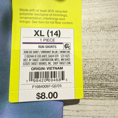 All In Motion Run Shorts Girls XL 14 Vibrant Blue Tie Dye Active Sport NWT3