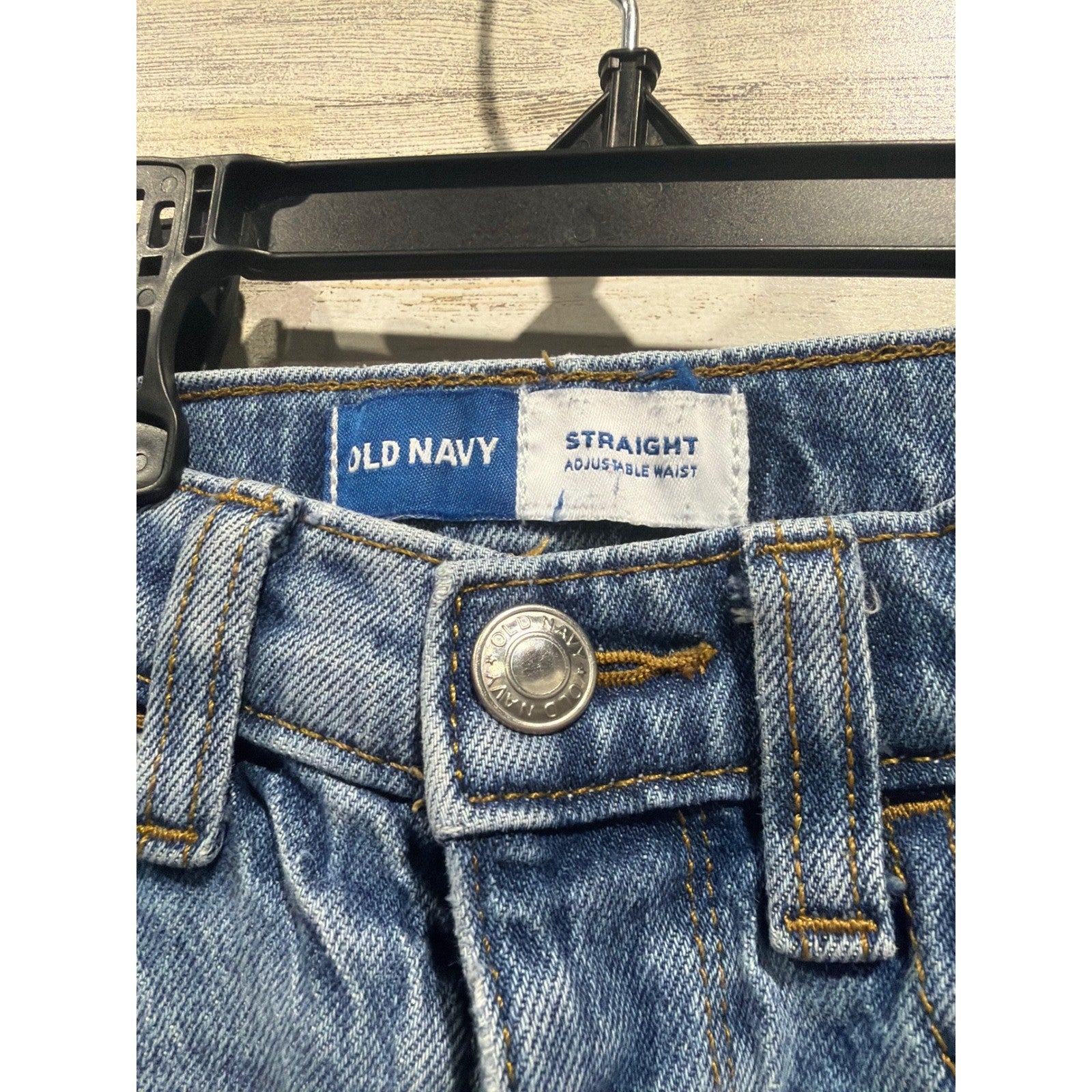 Old Navy Straight Jeans Boys 5T Blue Distressed Adjustable Waist Skater EUC1