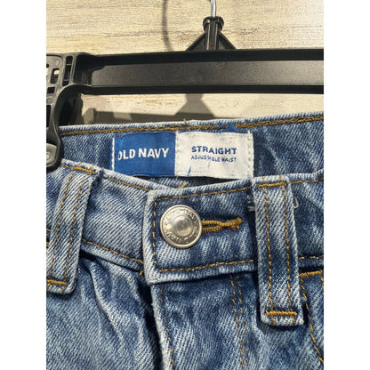 Old Navy Straight Jeans Boys 5T Blue Distressed Adjustable Waist Skater EUC1