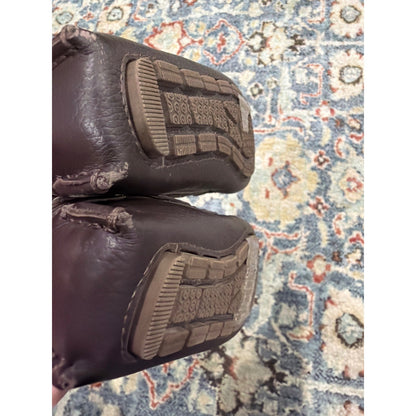 Janie and Jack Loafers Boys Size 7 Brown Pebbled Leather Driving Mocs4