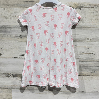 The Beaufort Bonnet Company Dress Girls 3T White Pink Bonnet Print *Flawed4