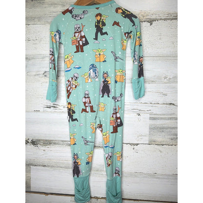 Little Sleepies Sleeper Boys 6-12M Blue Star Wars Bamboo Mandalorian EUC3