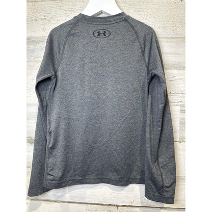 Under Armour Long Sleeve Shirt Boys Youth Small Grey HeatGear Athletic EUC3