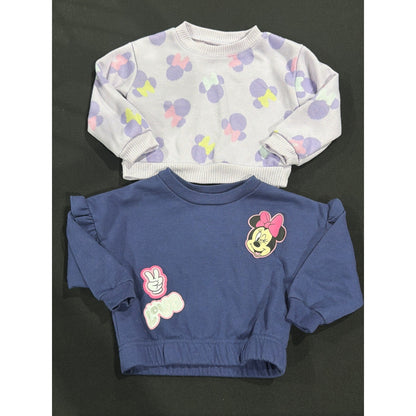 Disney Minnie Mouse Sweatshirt Bundle Girls 18M Purple Blue Ruffle Disneycore0