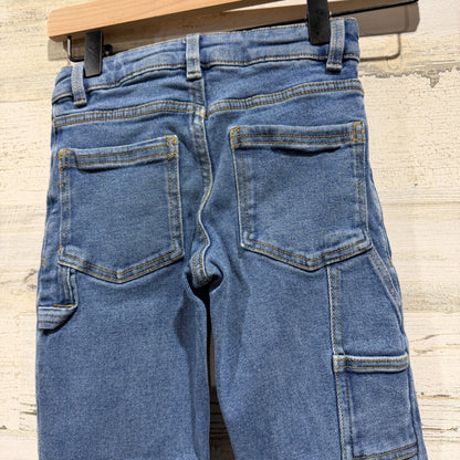Joe Fresh Carpenter Jeans Kids 6 Blue Cotton Stretch Denim Workwear Utility2