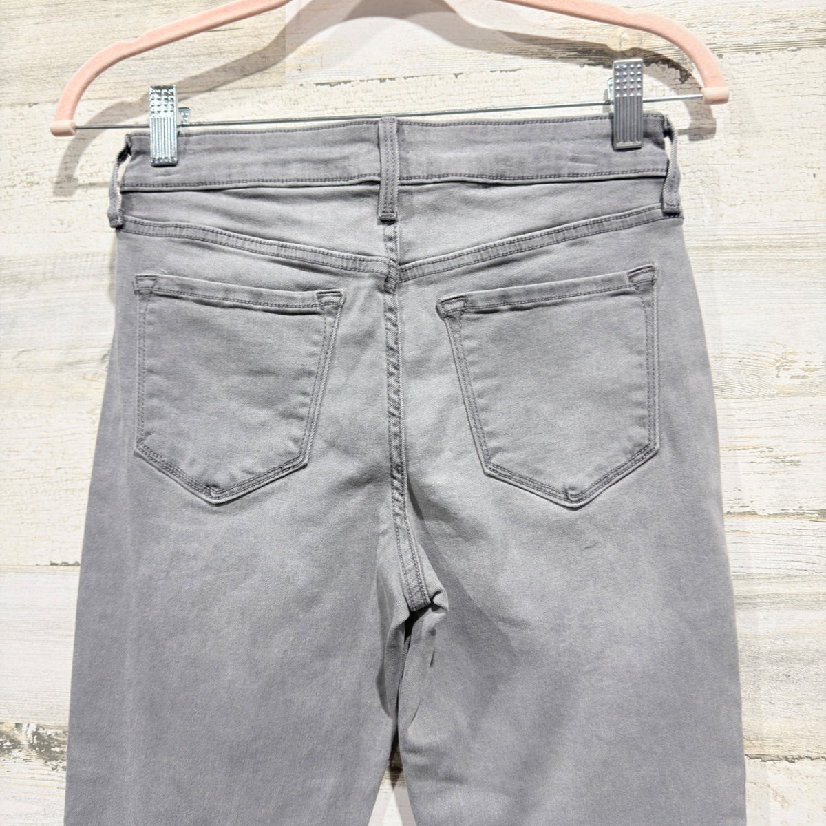 Old Navy Rockstar Skinny Jeans Women 2 Gray Raw Hem Pants4