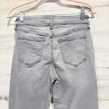 Old Navy Rockstar Skinny Jeans Women 2 Gray Raw Hem Pants4
