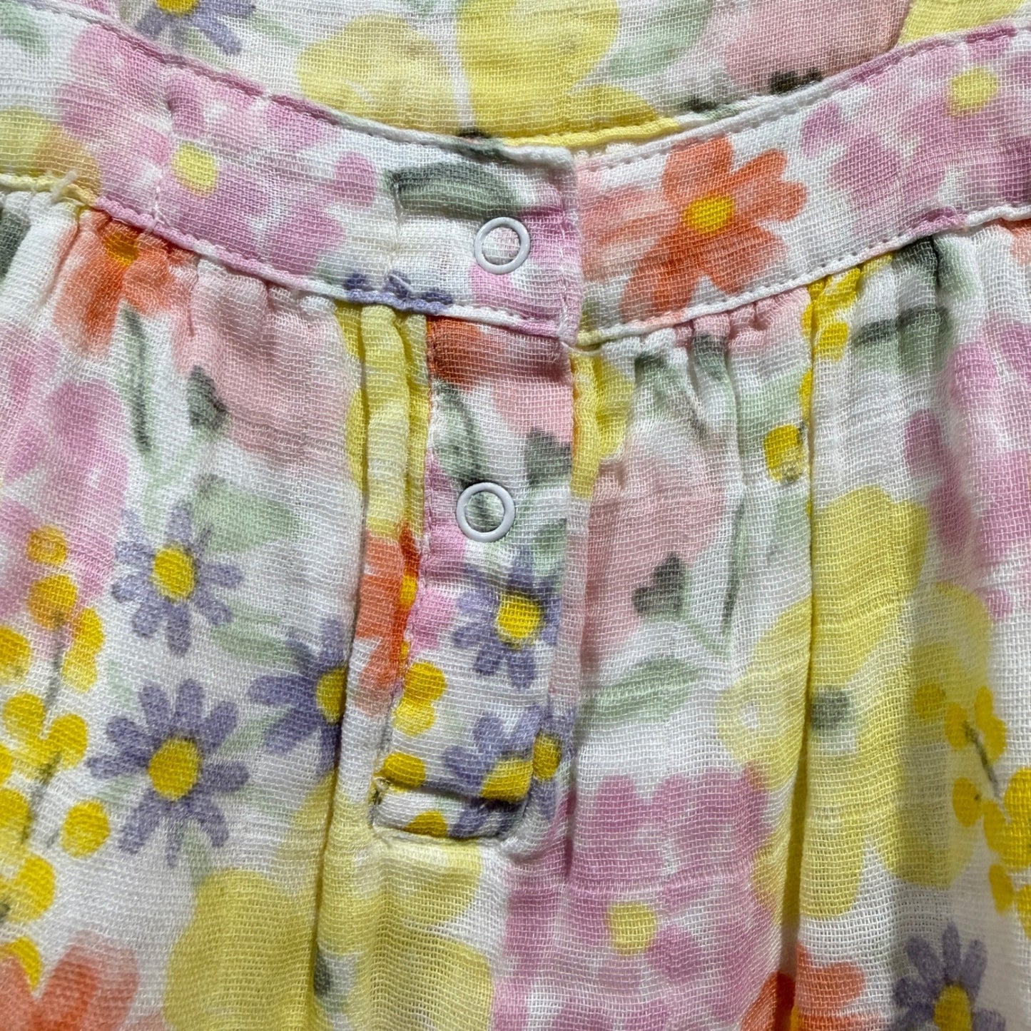Angel Dear Muslin Dress Girls 2T Pink Yellow Floral Organic Cotton Boho EUC5
