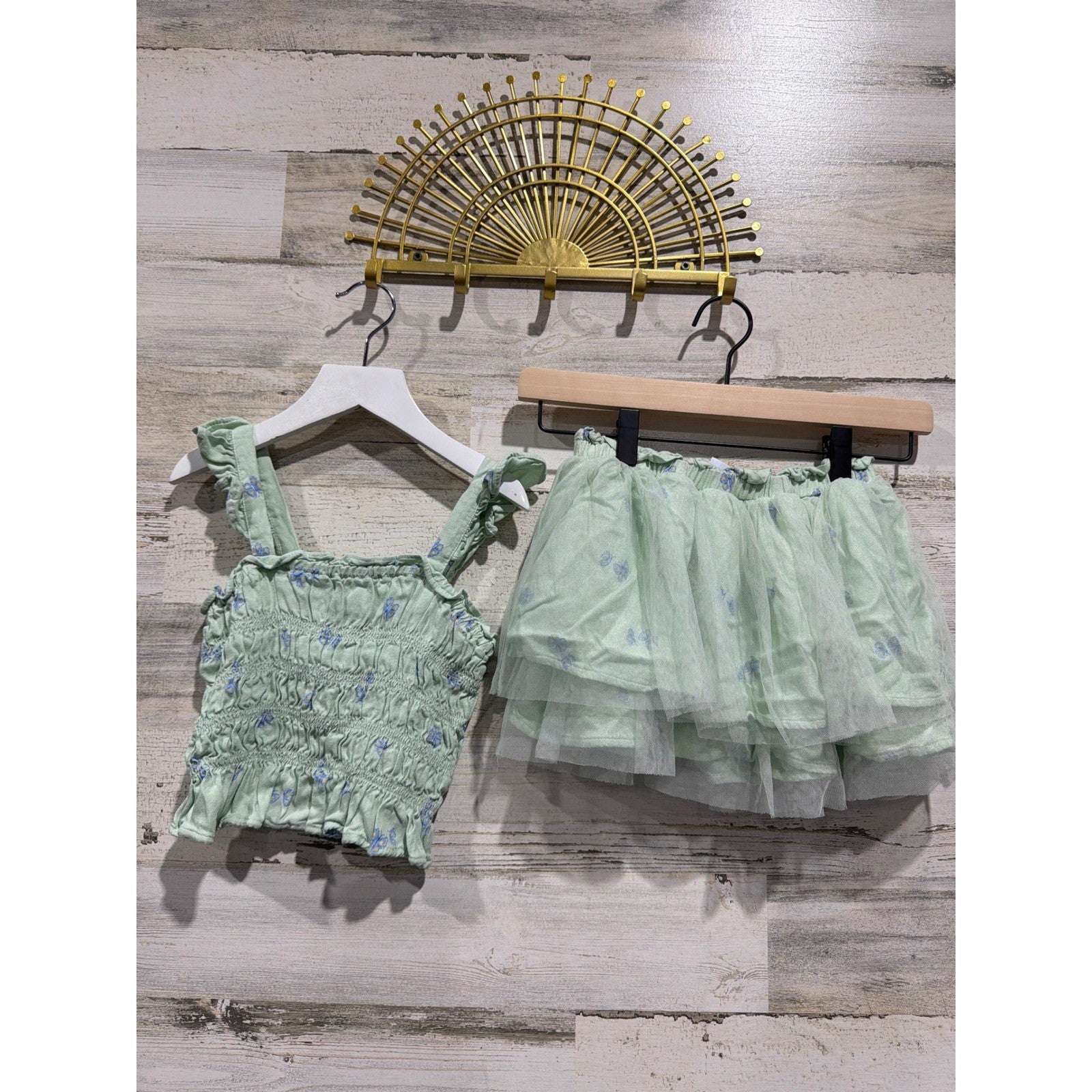 Old Navy Cat & Jack Clothing Lot Girls 4T 5 Blue Green Floral Tie Dye Boho EUC3