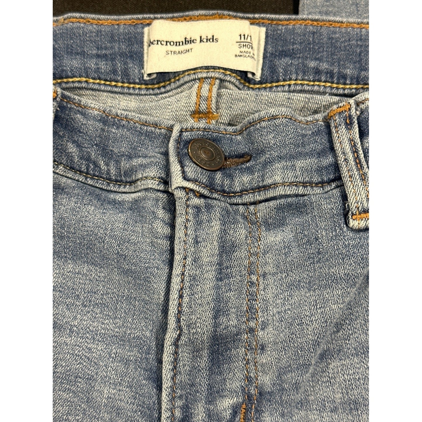 Abercrombie Straight Jeans Boys 11/12 Short Light Blue Denim EUC2