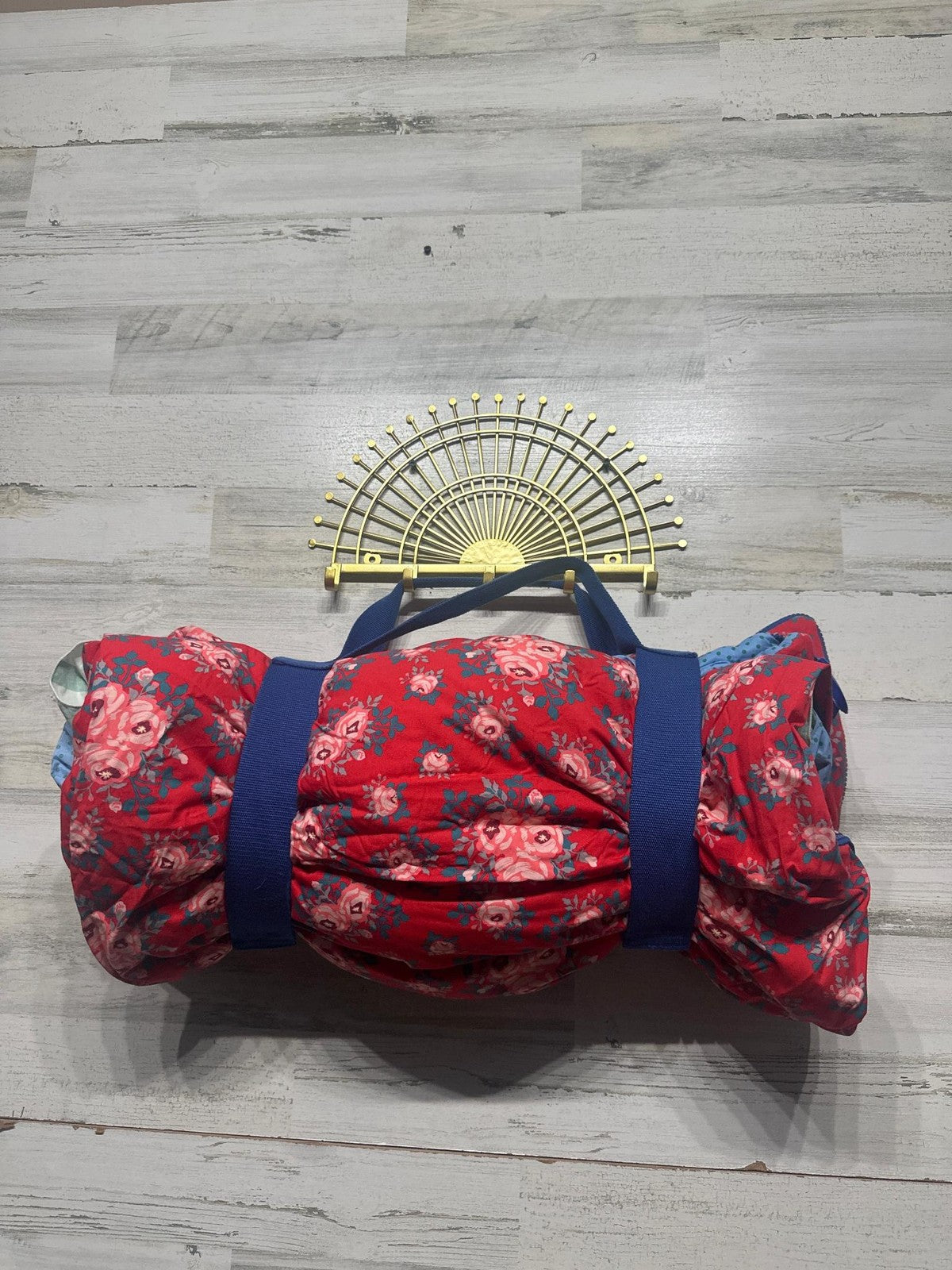 Matilda Jane Sleeping Bag Kids Red Blue Floral Plaid Ruffle EUC6