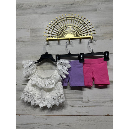 Bizzyizzy Ruisita Clothing Lot Girls 3-6M White Pink Purple Lace Boho EUC0