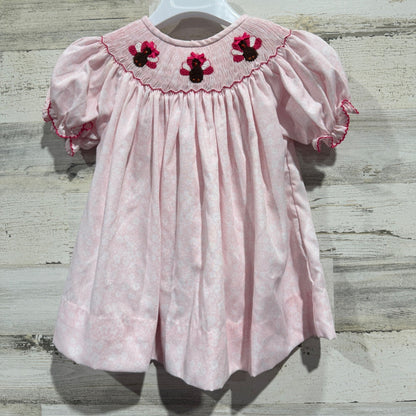 Poppy Kids Turkey Smocked Dress Girls 24M Pink Corduroy Thanksgiving Holiday EUC0
