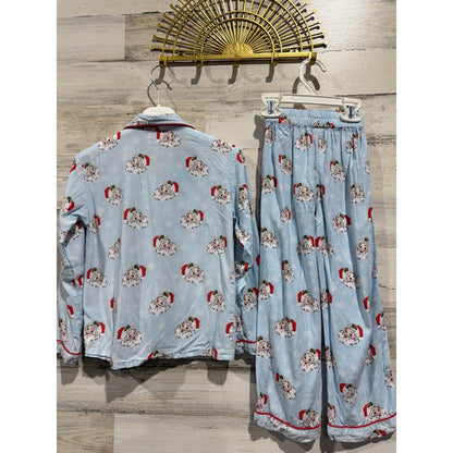 Smockingbird Pajama Set Kids Fits Like Size 4T Santa Claus Holiday Christmas5