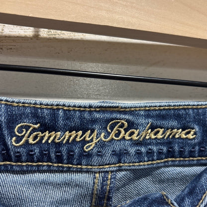 Tommy Bahama Jeans Women 16 Blue Mid Rise Crop Mini Boot Coastal EUC1