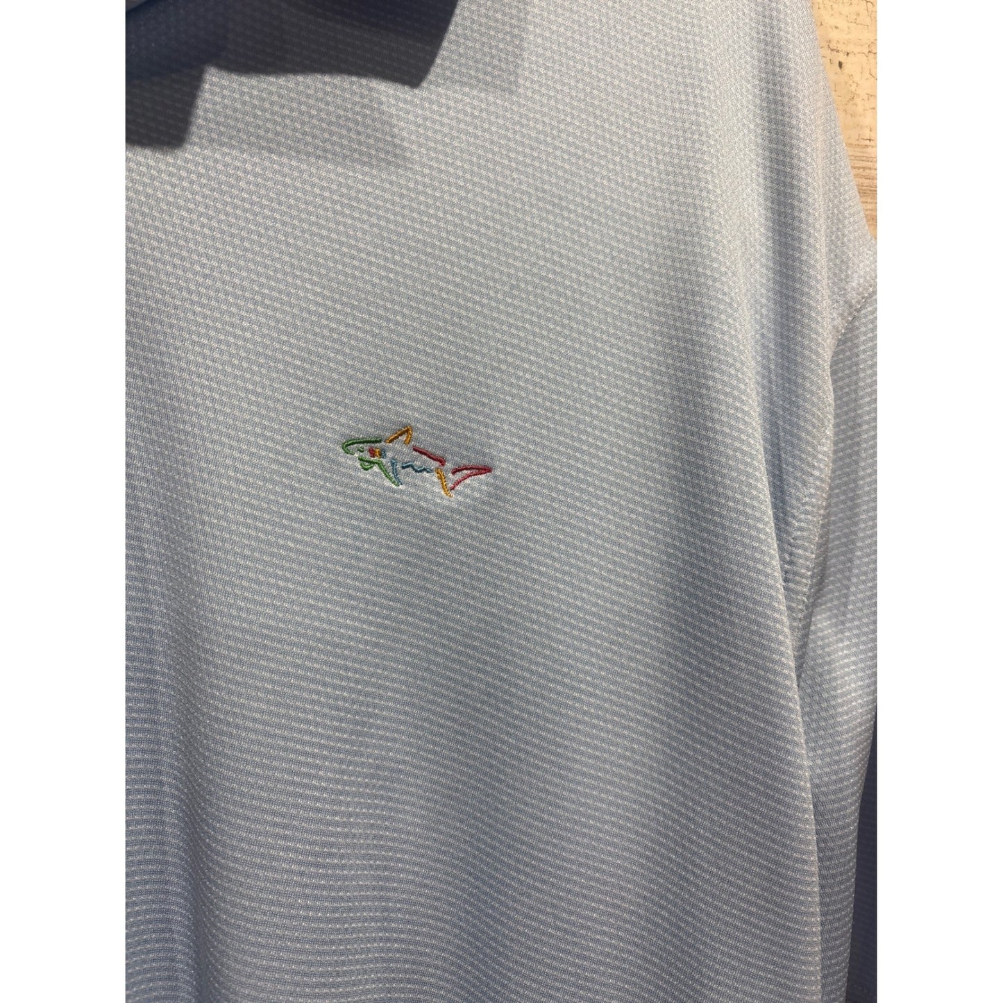 Greg Norman Polo Shirt Mens XXL Light Blue Performance Golfcore Preppy1