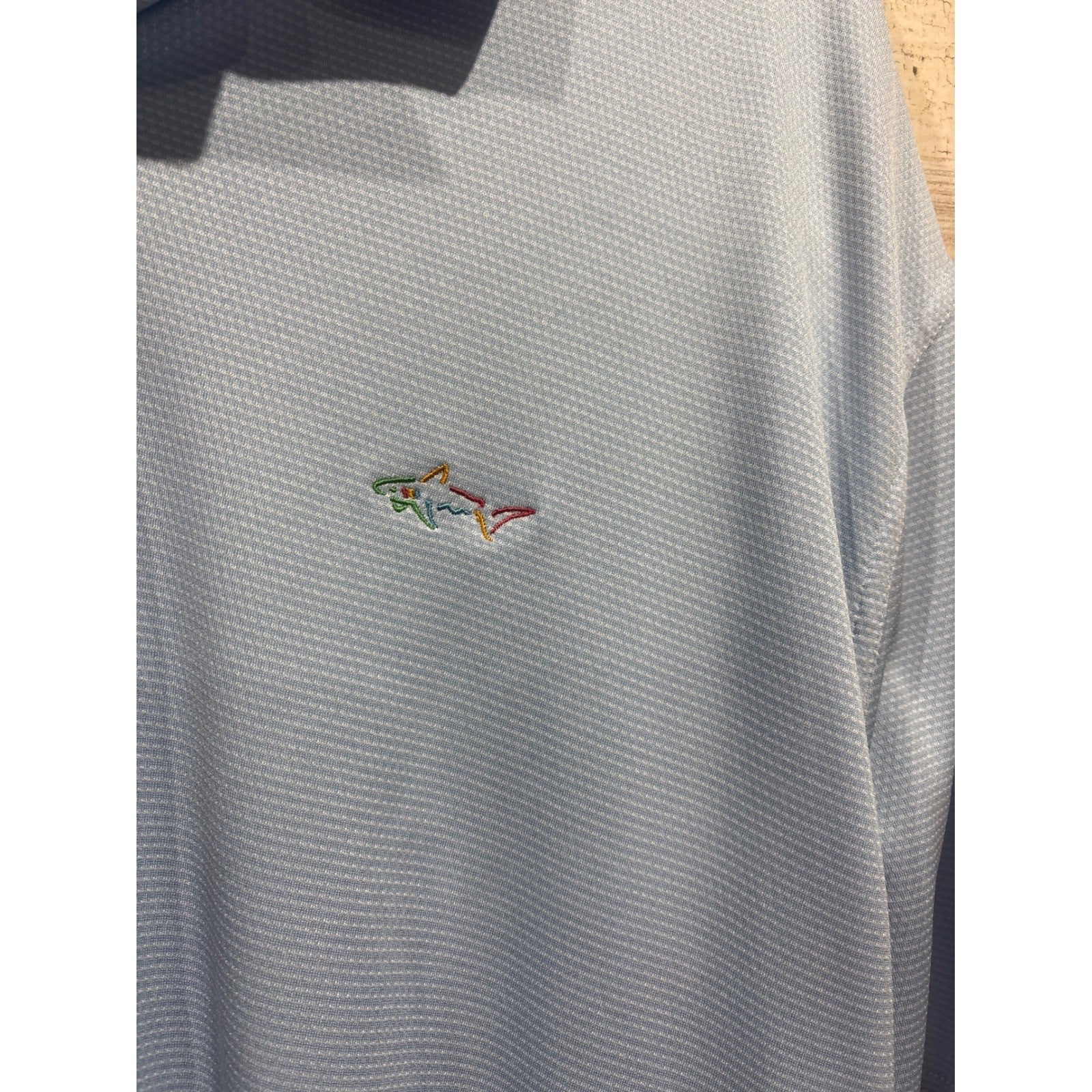 Greg Norman Polo Shirt Mens XXL Light Blue Performance Golfcore Preppy1