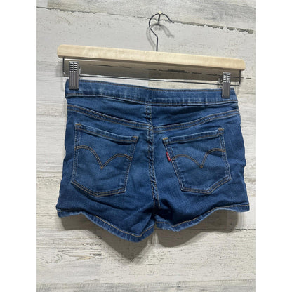 Levi's Pull On Denim Shorts Girls 12 Blue Medium Wash Elastic Waist1