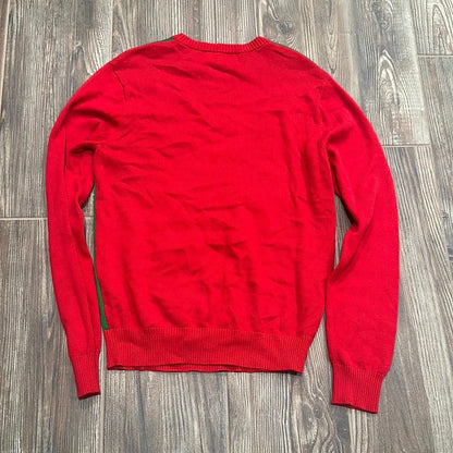 Carbon Ugly Christmas Sweater Men Size S Green Red Gingerbread Man EUC2