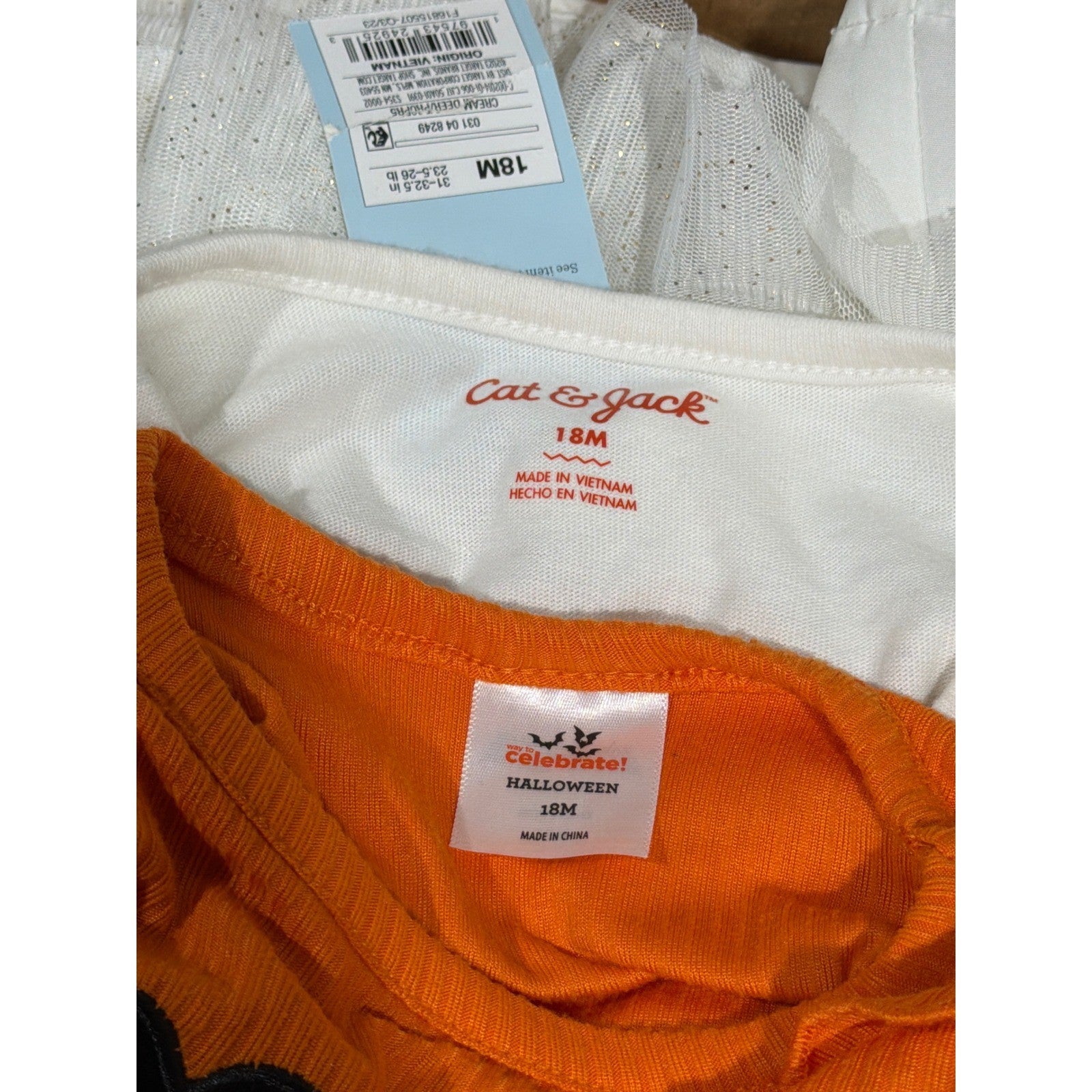 Cat & Jack Celebrate Dress Bundle Girls 18M Orange White Deer Pumpkin NWT EUC4