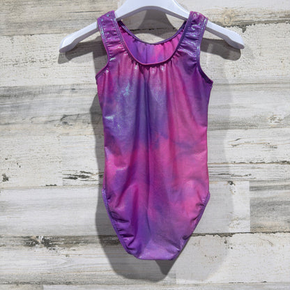 Destira Celestial Moon Leotard Girls Small Purple Pink Sparkle Spandex Modern2