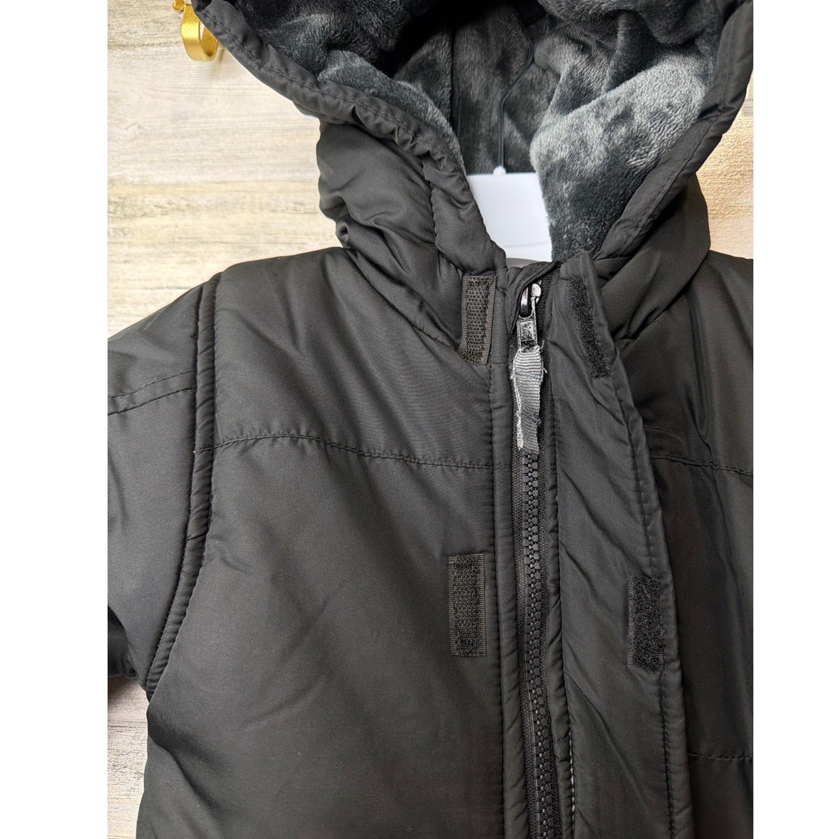 Body Glove Puffer Jacket Boys 24M Black Hooded Faux Fur Winter Gorpcore EUC2