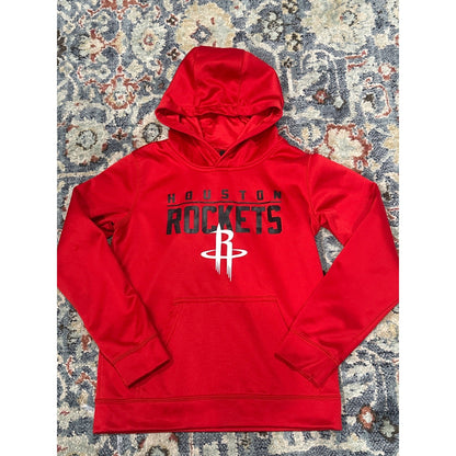 NBA Houston Rockets Hoodie Boys Youth Medium 10-12 Red Graphic Pullover EUC0