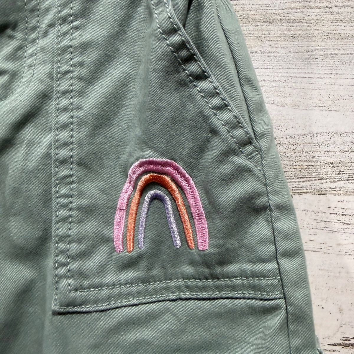 Gap Tucker + Tate Sweater Pants Set Girls 2-3 Pink Green Embroidered EUC5