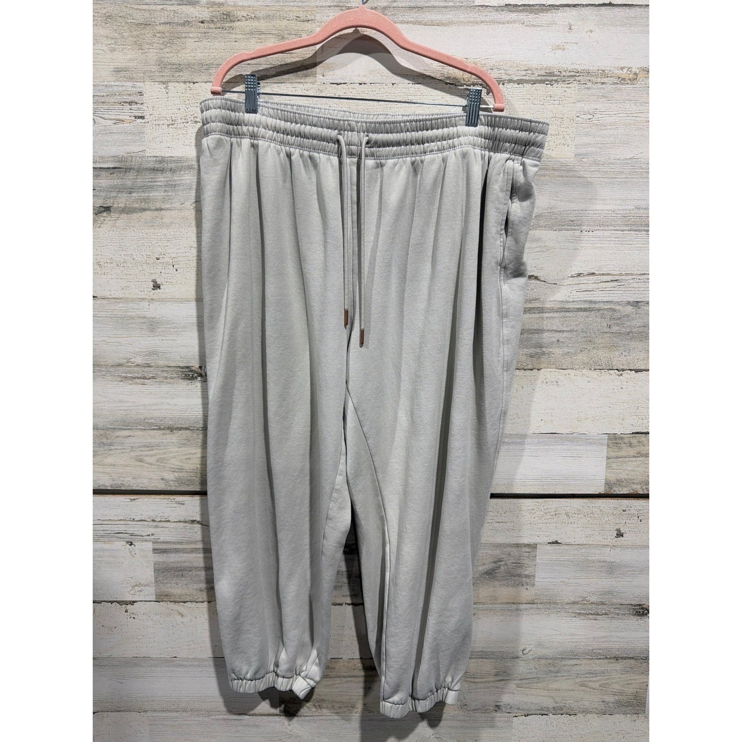 H&M Jogger Sweatpants Women XXL Gray Fleece Relaxed Athleisure Cozy Relax0