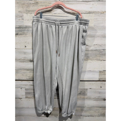 H&M Jogger Sweatpants Women XXL Gray Fleece Relaxed Athleisure Cozy Relax0