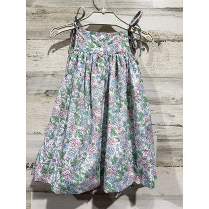 Little Bear Smocks Floral Smocked Dress Girls 3T Pastel Cotton Blend Classic EUC4